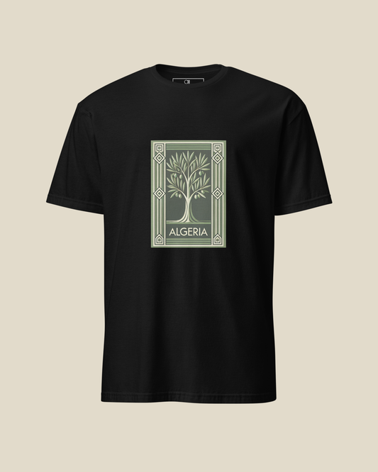 T-shirt oversize Algérie qalbi vue de face – design olivier art-déco ALGERIA