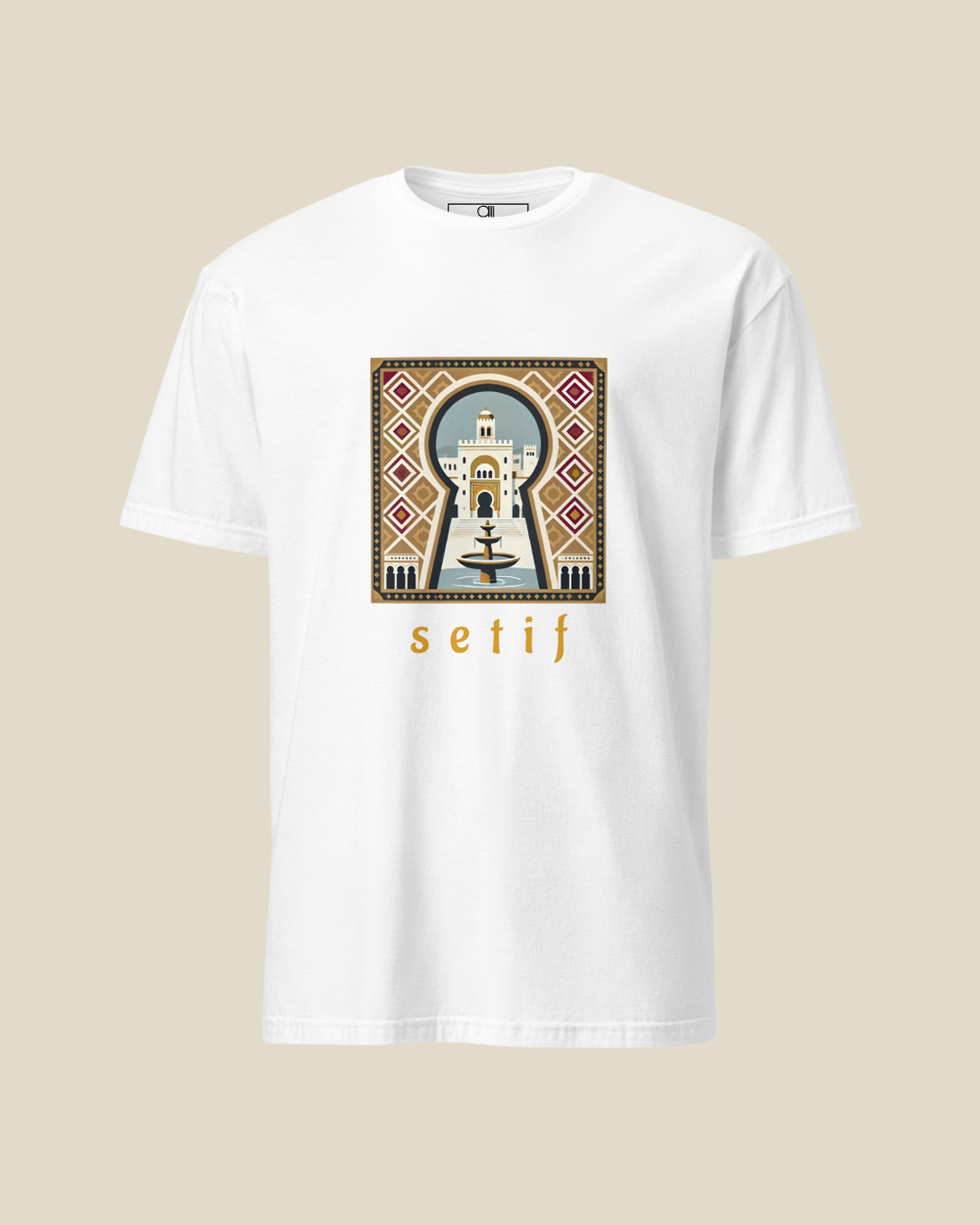 T-shirt Sétif qalbi vue de face – design arche Aïn El Fouara de Sétif