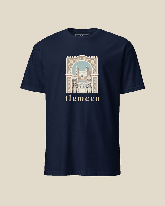 T-shirt Tlemcen qalbi vue de face – design arche mauresque de Tlemcen